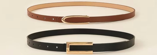 Women's Minimalist Skinny PU Leather Belt
