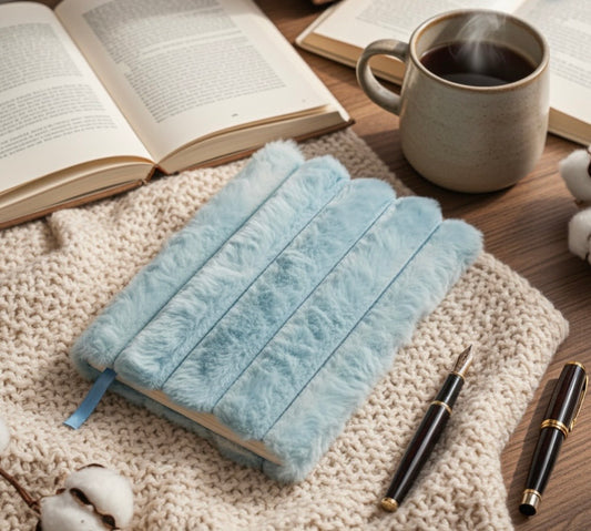 Cozy Pastel Blue Plush Journal