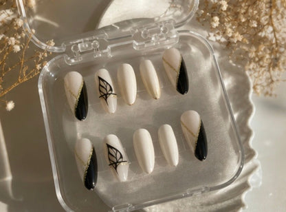 Faux ongles amande glossy effet gel – Design 02 | Lande Accessories