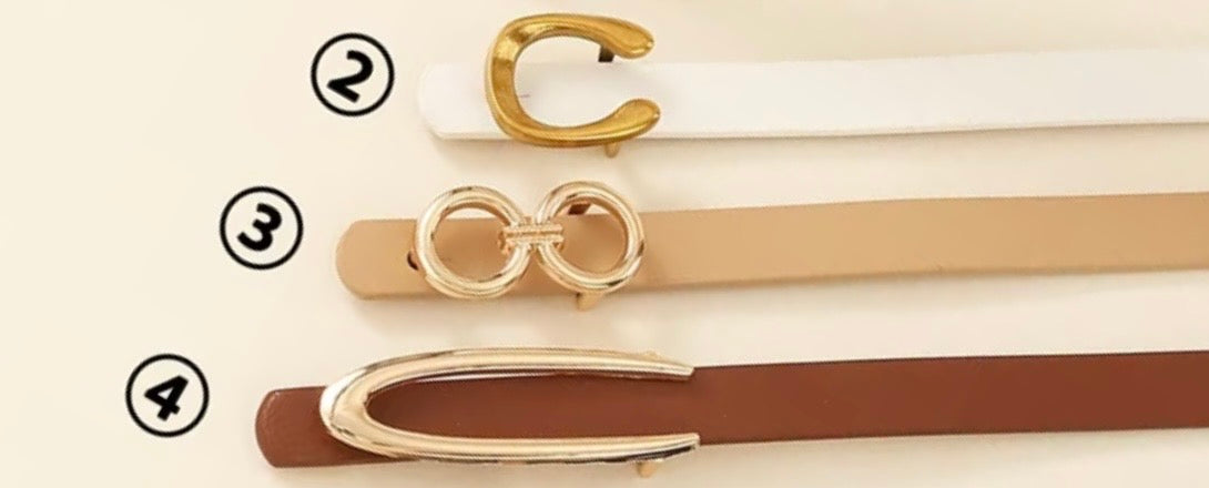 Women's Minimalist Skinny PU Leather Belt